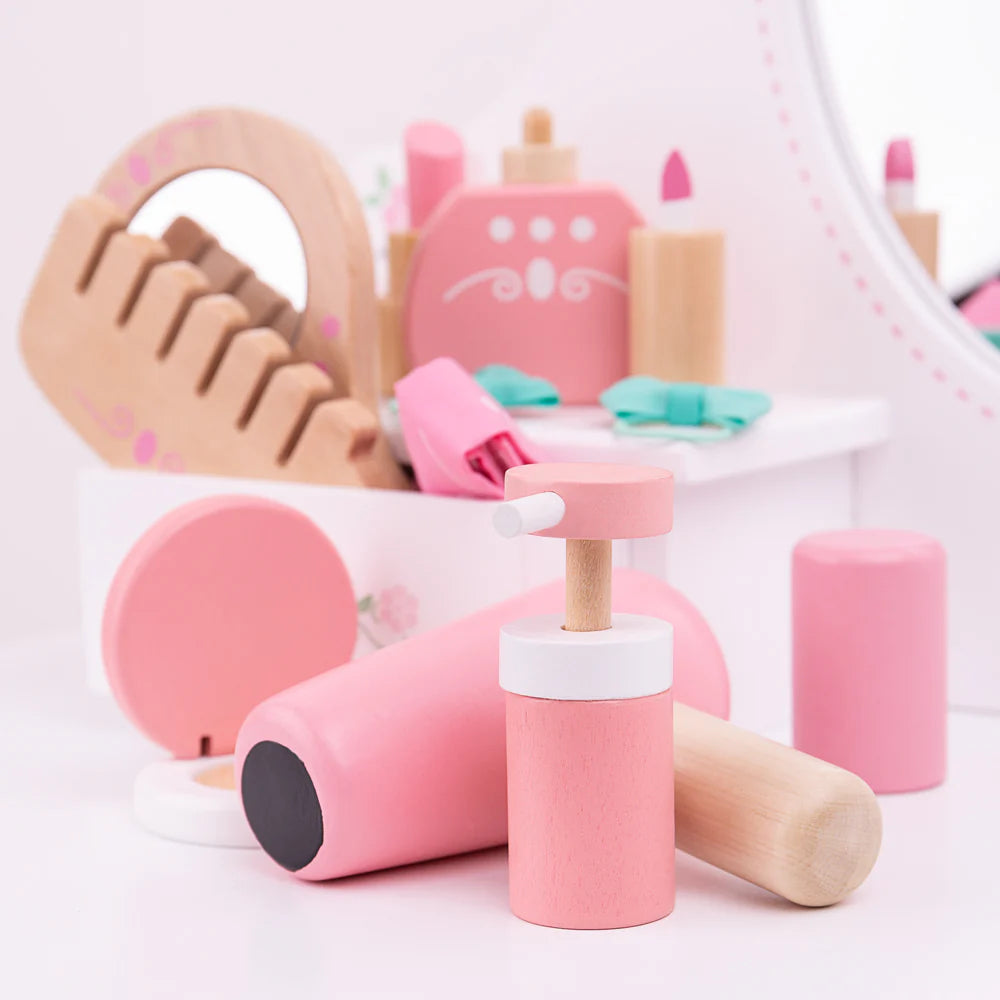 BEAUTY CASE CON ACCESSORI IN LEGNO