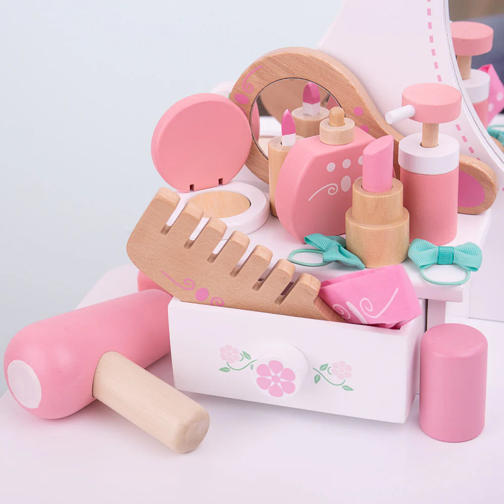 BEAUTY CASE CON ACCESSORI IN LEGNO