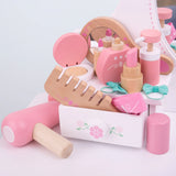 BEAUTY CASE CON ACCESSORI IN LEGNO