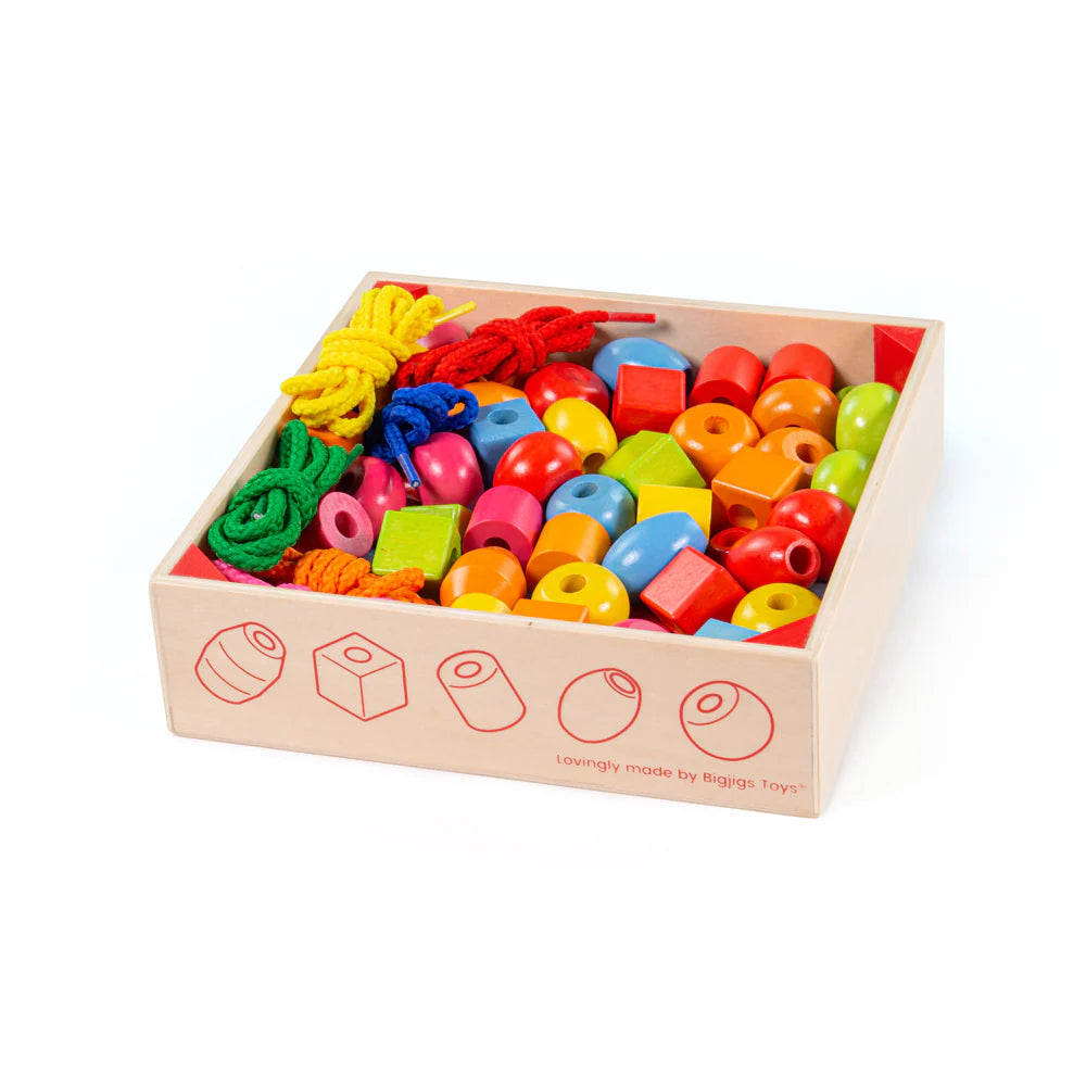 PERLE IN LEGNO - BARATTOLO 95 PEZZI