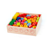 PERLE IN LEGNO - BARATTOLO 95 PEZZI