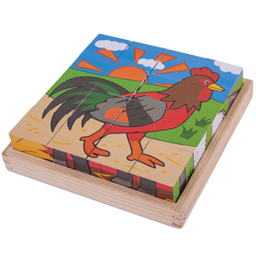 PUZZLE-CUBI IN LEGNO - FATTORIA