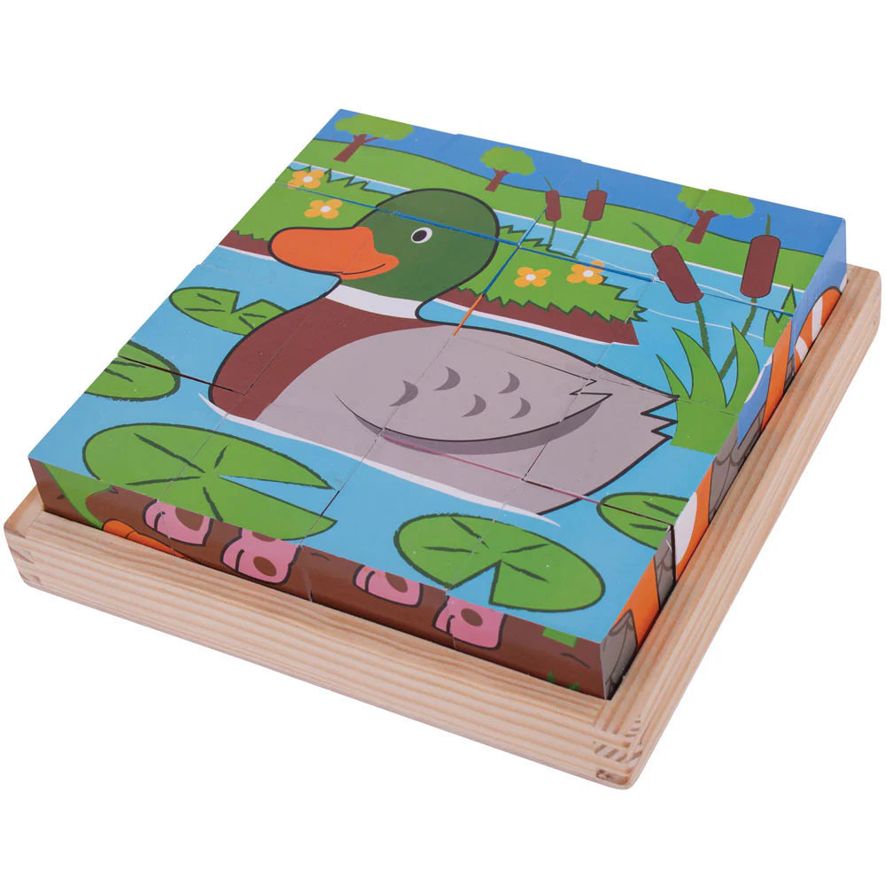 PUZZLE-CUBI IN LEGNO - FATTORIA