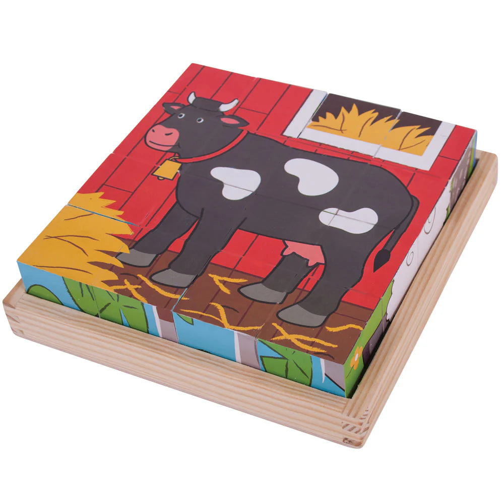 PUZZLE-CUBI IN LEGNO - FATTORIA