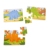 PUZZLES IN LEGNO DINOSAURI - SET 3 PEZZI