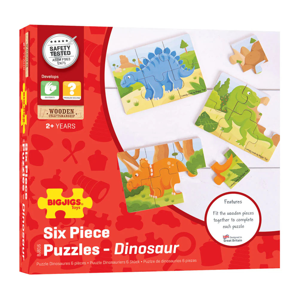 PUZZLES IN LEGNO DINOSAURI - SET 3 PEZZI