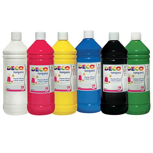 TEMPERA FLACONE ML.500  - SET 6 PZ. - COL. ASS. Immagine principale del prodotto