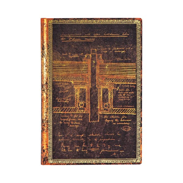 DIARIO NOTES TESLA,BOZZETTO DI UNA TURBINA MINI FLEX PAPERBLANKS Immagine principale del prodotto