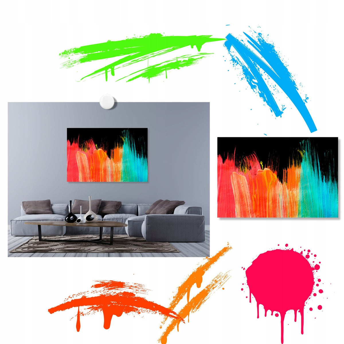 COLORI ACRILICI - SET 8 FLACONI ML. 21 COLORI FLUO