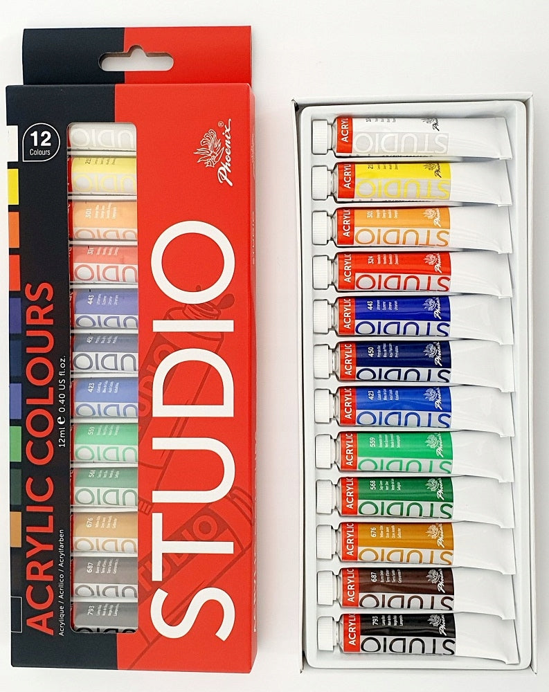 COLORI ACRILICI - SCATOLA 12 TUBI ML.12- COLORI AS
