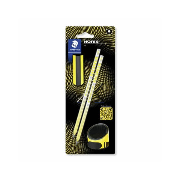 SET NORIX STAEDTLER 2 MATITE, UNA  GOMMA E UN TEMPERINO GIALLO