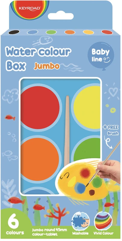 ACQUERELLI JUMBO PER BAMBINI SET PZ.6 DIAM. MM. 40