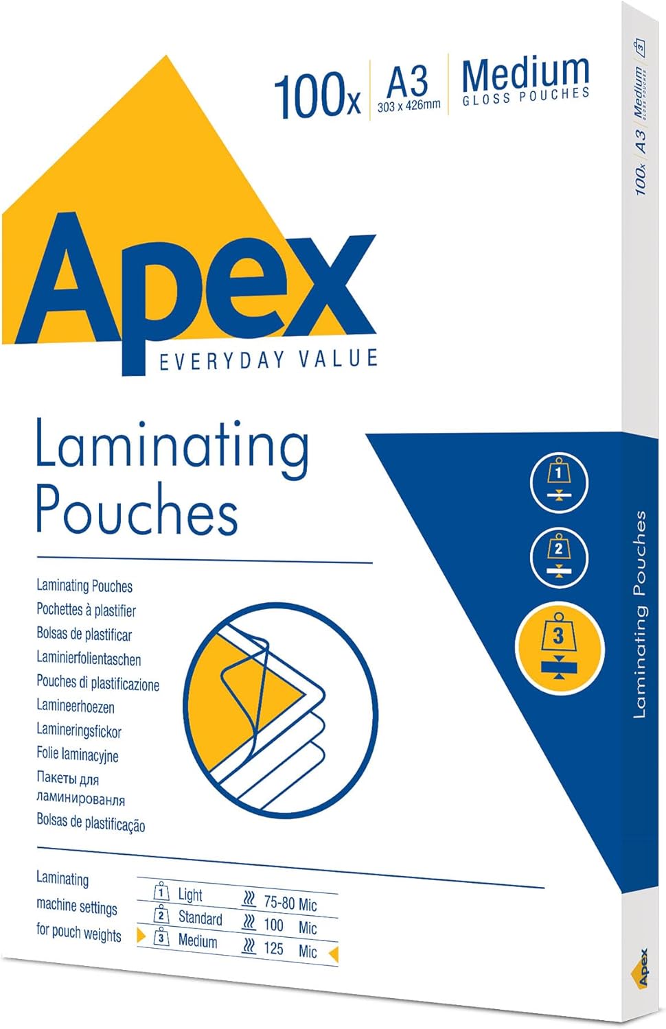 POUCHES A3 125 MICRON FG.100