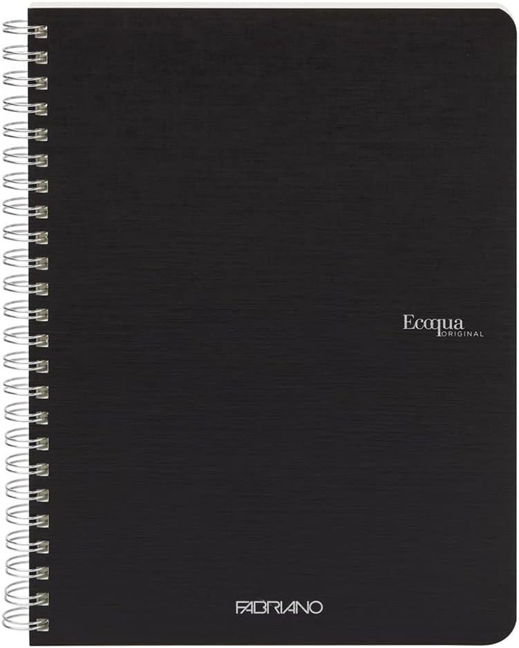 QUADERNO C/SPIRALE ECOQUA A5 1RIG CARTONATO NERO