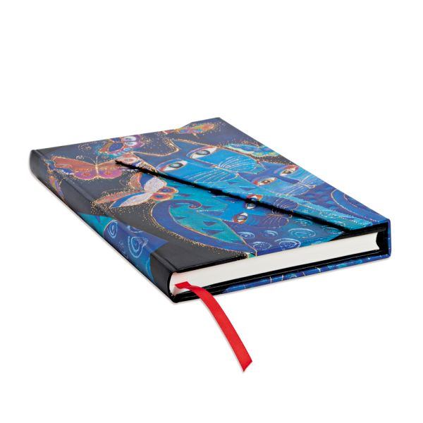 DIARIO NOTES MIDI GATTI BLU E FARFALLE PAPERBLANKS