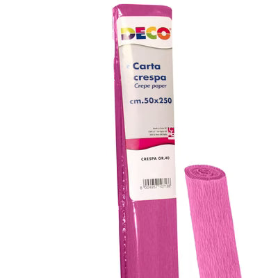 CARTA CRESPA GR.40 - CM.50X250 - ROSA Immagine principale del prodotto