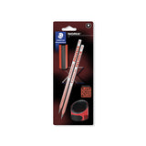 SET NORIX STAEDTLER 2 MATITE, UNA  GOMMA E UN TEMPERINO ROSSO