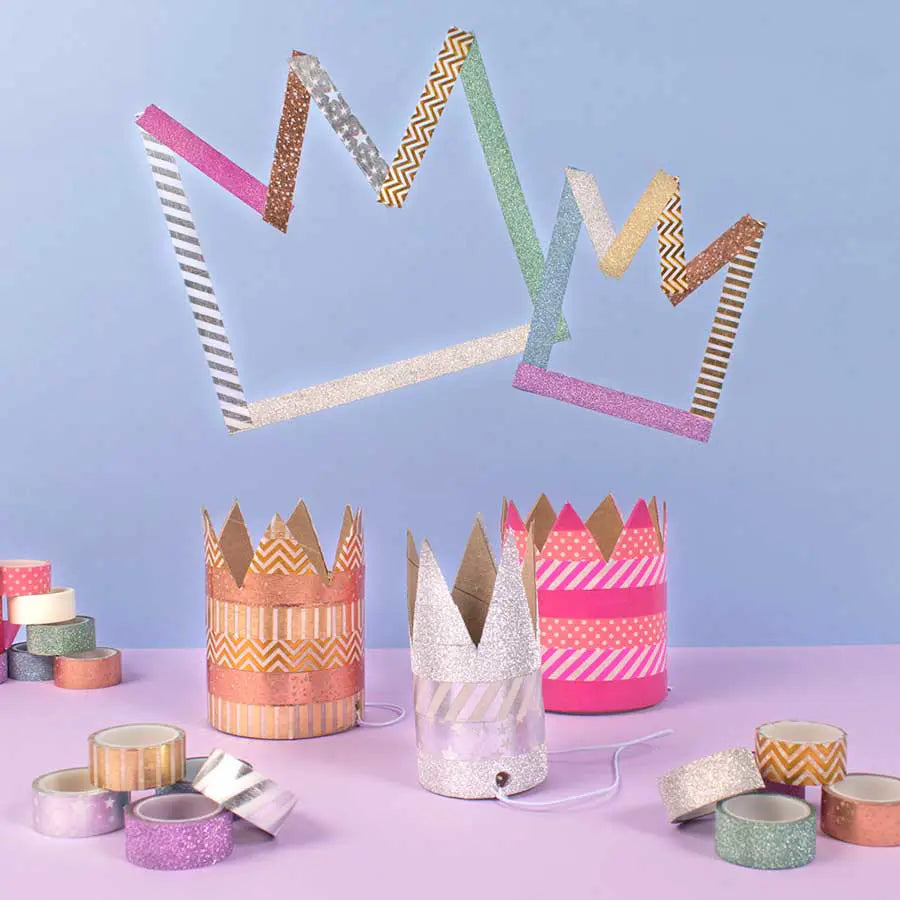 NASTRO WASHI TAPE ROTOLO MT.3 X 15MM - SET PZ. 6 COLORI METAL