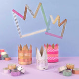NASTRO WASHI TAPE ROTOLO MT.3 X 15MM - SET PZ. 6 COLORI GLITTER