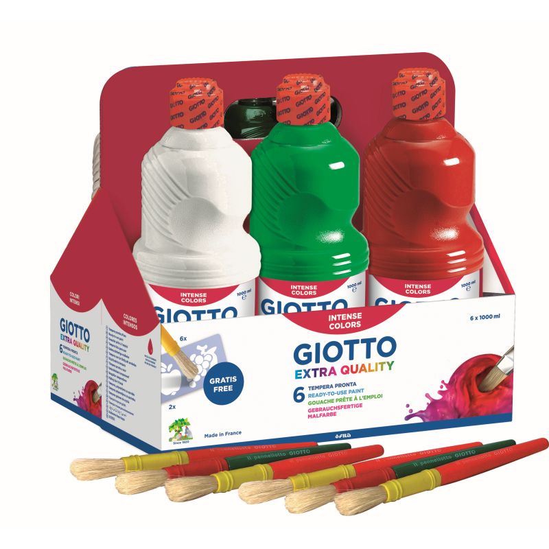 TEMPERA GIOTTO SUPERLAVABILE 6 COLORI ML. 1000