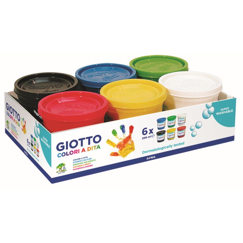 TEMPERA DITA GIOTTO ML.200 6 COLORI Immagine principale del prodotto