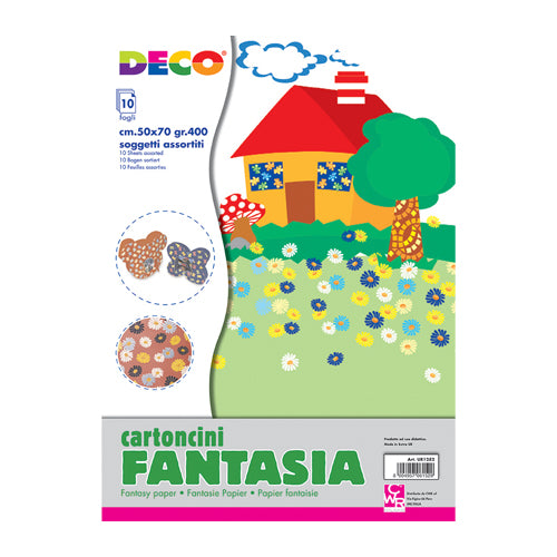 CARTONCINO FANTASIA  CM.50X70 - CONF. 10 FG.