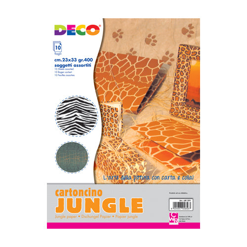 Cartoncino Animali Cm. 23X33 - Confezione 10 Fogli Assortiti Immagine principale del prodotto