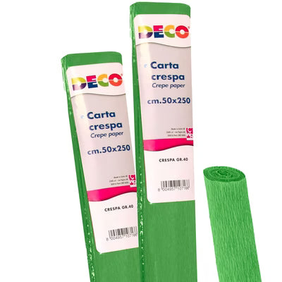 CARTA CRESPA GR.40 - CM.50X250 - VERDE CHIARO