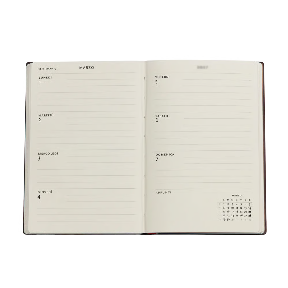 AGENDA MINI SETTIMANALE ORIZZONTALE 18 MESI 2026/2027 FIORE DI SMERALDO PAPERBLANKS