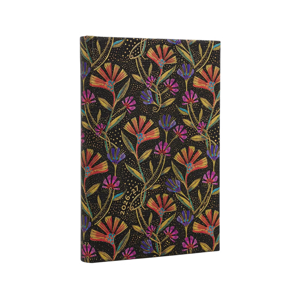 AGENDA MINI SETTIMANALE ORIZZONTALE 18 MESI 2026/2027 FIORE SELVATICI PAPERBLANKS