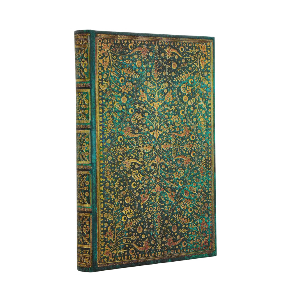 AGENDA MINI SETTIMANALE ORIZZONTALE 18 MESI 2026/2027 FIORE DI SMERALDO PAPERBLANKS