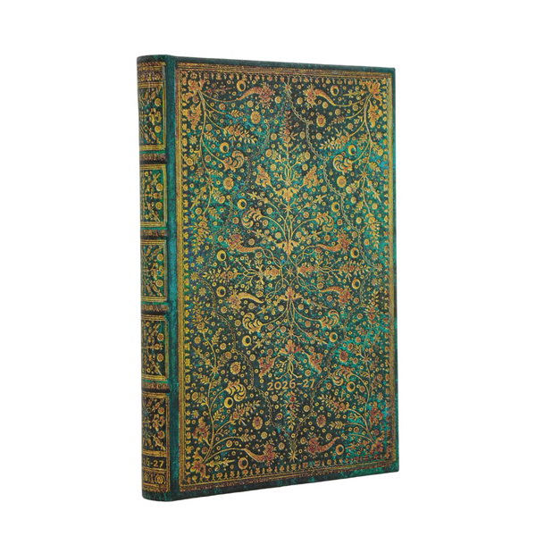 AGENDA MINI SETTIMANALE ORIZZONTALE 18 MESI 2026/2027 FIORE DI SMERALDO PAPERBLANKS