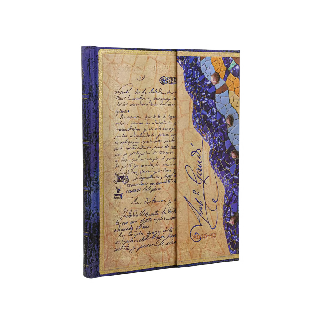 AGENDA ULTRA SETTIMANALE VERTICALE 18 MESI 2026/2027 GAUDI IL MANOSCRITTO DI REUS PAPERBLANKS