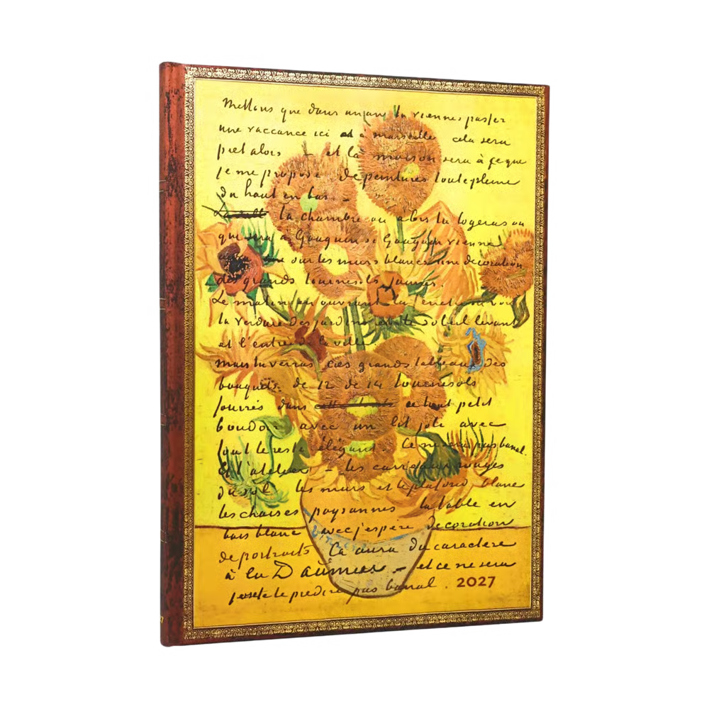 AGENDA GRANDE PLANNER VERTICALE 2027 GIRASOLI VAN GOGH PAPERBLANKS Immagine principale del prodotto