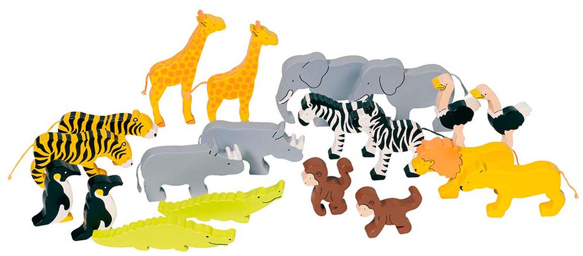 ANIMALI DELL'AFRICA IN LEGNO - CONF.20 PZ. Immagine principale del prodotto