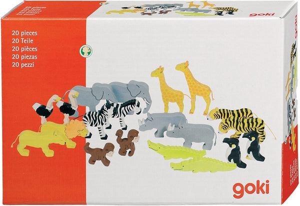ANIMALI DELL'AFRICA IN LEGNO - CONF.20 PZ.