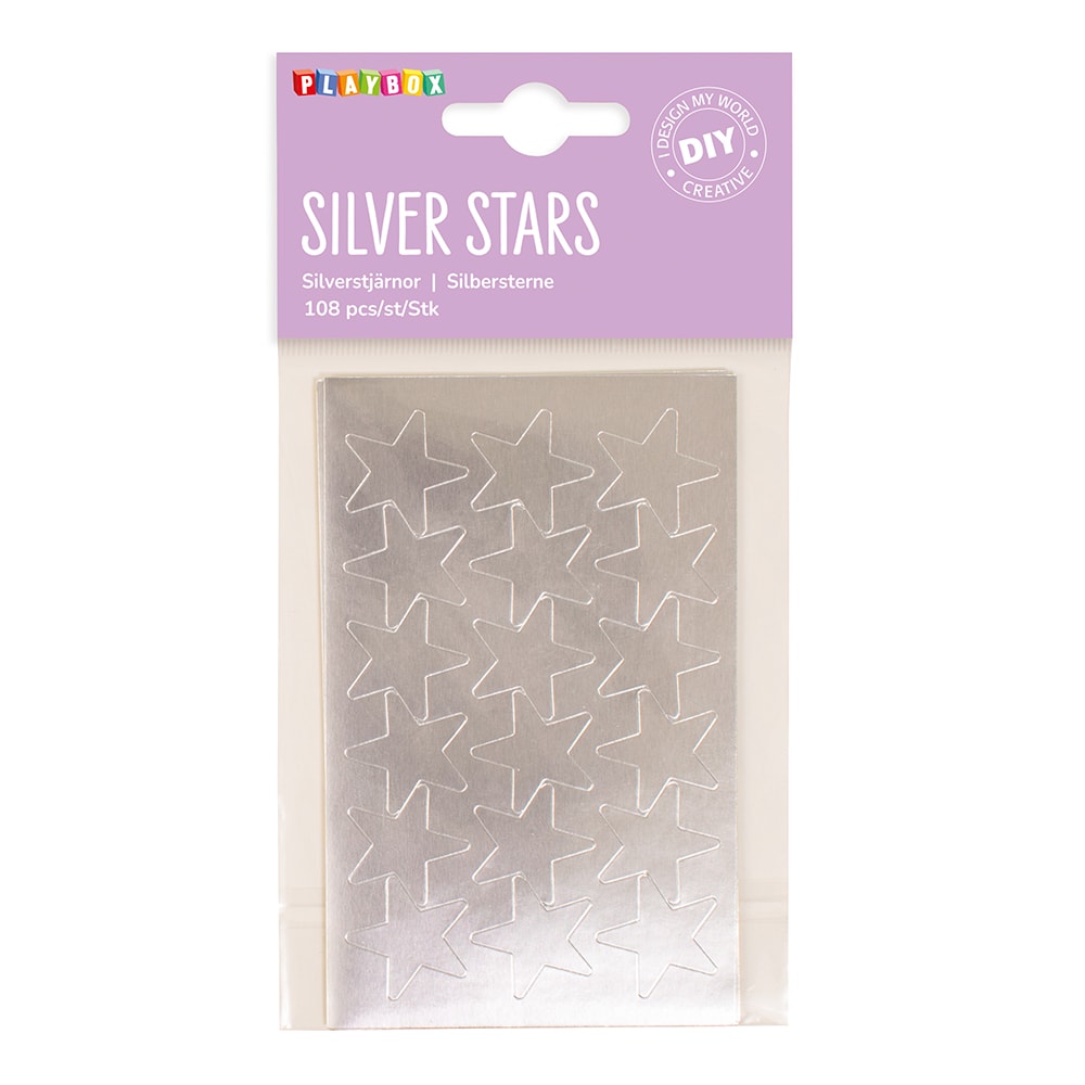 ADESIVI - SET 6 FOGLI 120X75 MM (108 PZ) - STELLE