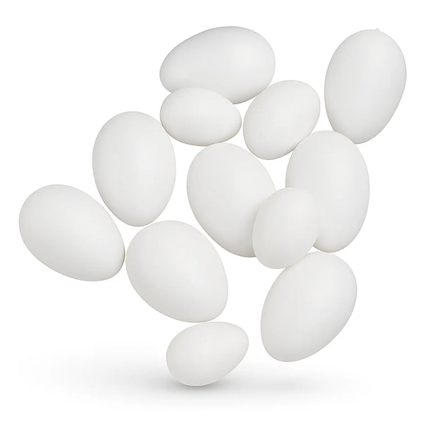 UOVA BIANCHE PLASTICA DA DECORARE - CONF.50 PZ.