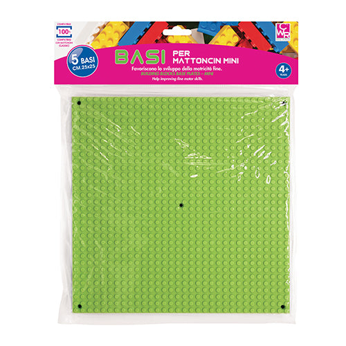 Base Cm 25x25 Per Mattoncini Micro - Set 5 Pezzi