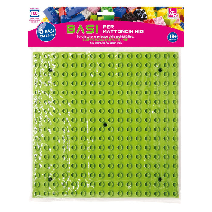 Base Cm 25x25 Per Mattoncini Midi - Set 5 Pezzi