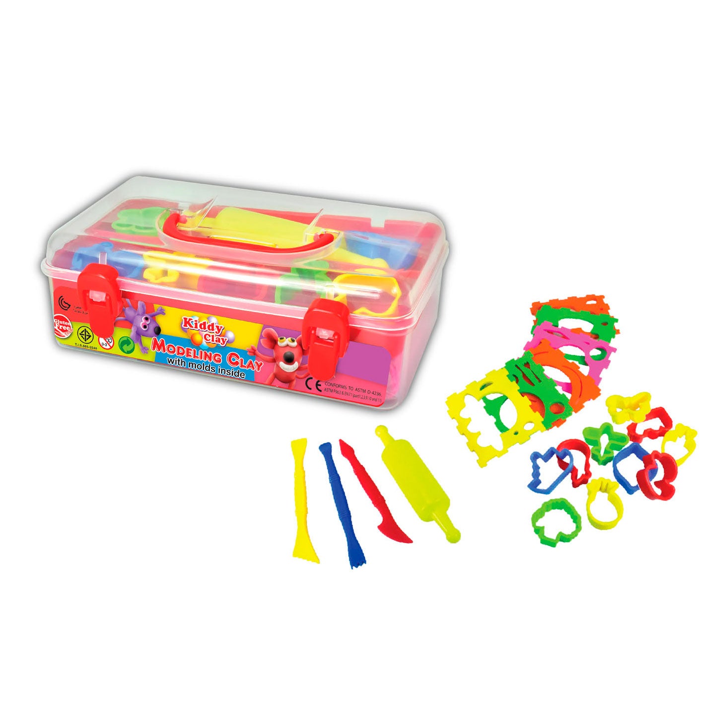 KIDDY CLAY - PLASTILINA GR.550 - 7 COLORI + ACCESS