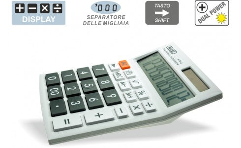 CALCOLATRICE TAVOLO 12 CIFRE DOPPIA