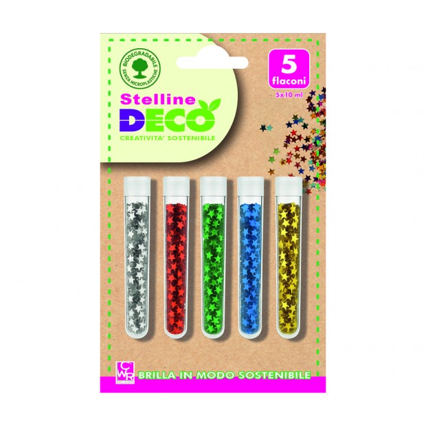 STELLINE BIO GLITTER 5 FLACONI ML10 - ASSORTITI