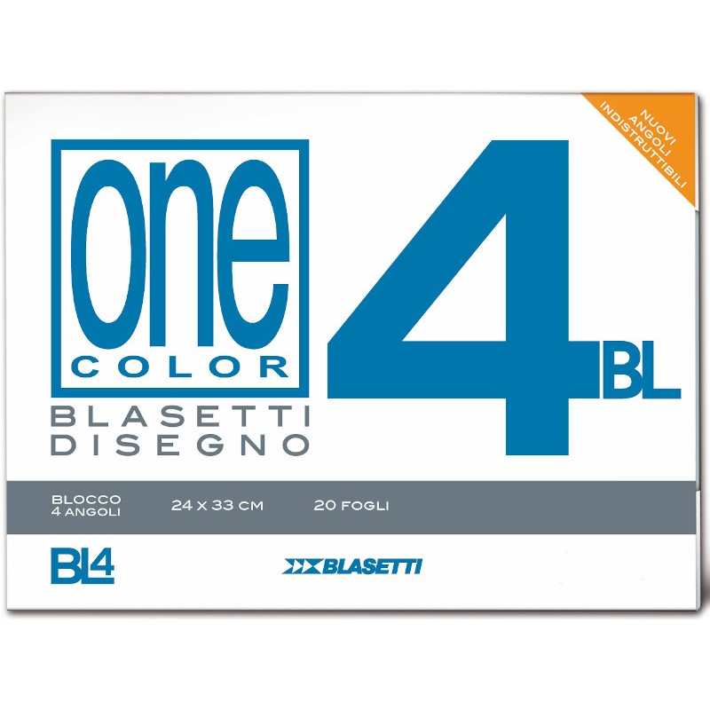 Blocco 4 One Color 24X33 Fogli 20 Liscio Grammi 220
