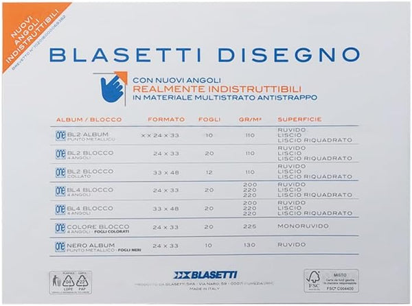 Blocco 4 One Color 33X48 Fogli 20 Liscio Grammi 220