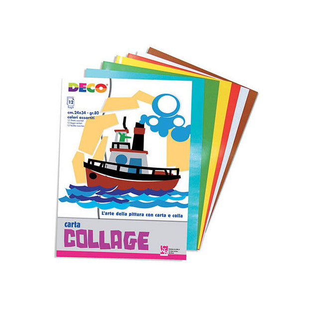 CARTA RASATA 12 FOGLI CM. 24X34 COL.ASS