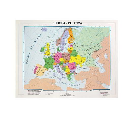Carta Geografica Da Banco Cm. 21X29,7 - Europa Confezione 10 Pezzi Immagine principale del prodotto