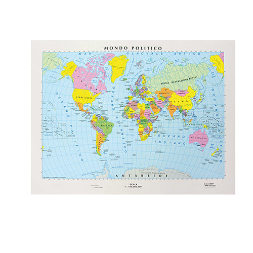 Carta Geografica Da Banco Cm. 21X29,7 - Planisfero Confezione 10 Pezzi Immagine principale del prodotto