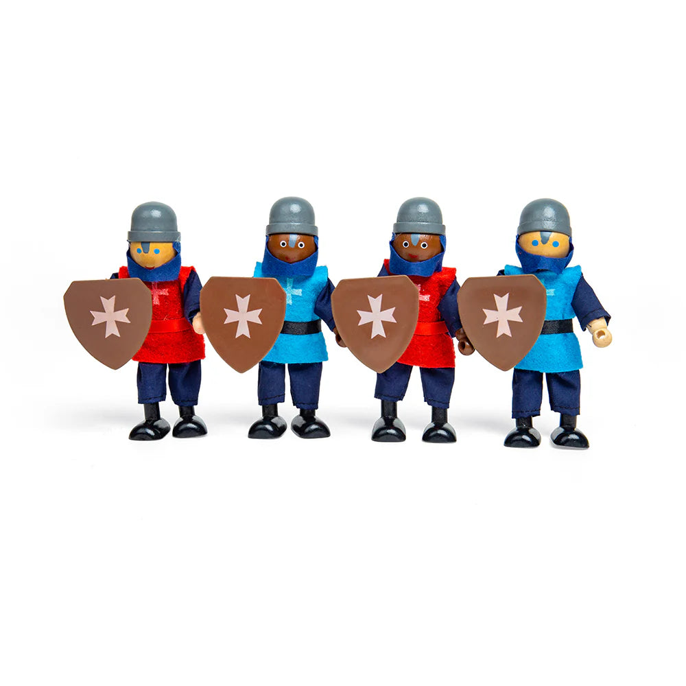 Personaggi In Legno - Cavalieri - Set 4 Pezzi