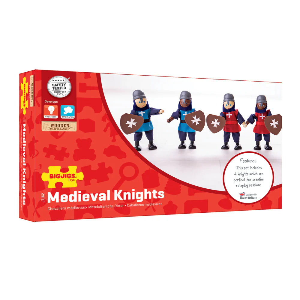 Personaggi In Legno - Cavalieri - Set 4 Pezzi